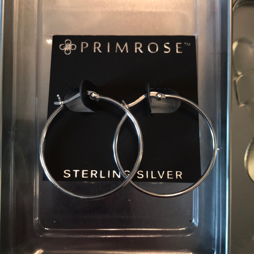Primrose sterling silver hoops